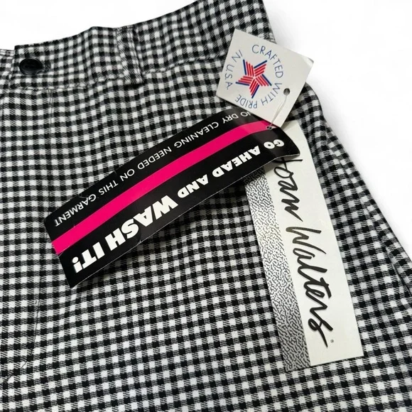 NWT Joan Walters Black and White Checkered Pants - Size 10 - Picture 4 of 7